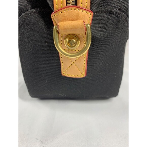 Dooney & Bourke Black Signature Canvas Leather Trim Satchel Bag detachable Strap - Picture 13 of 16